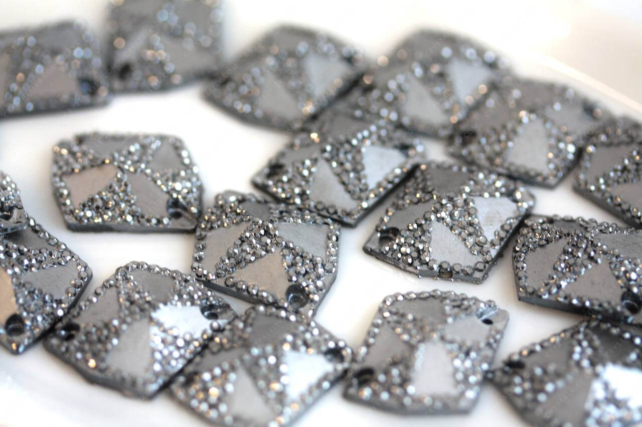 SALE -10% Ламаний ромб Hematite (синтетичне скло)